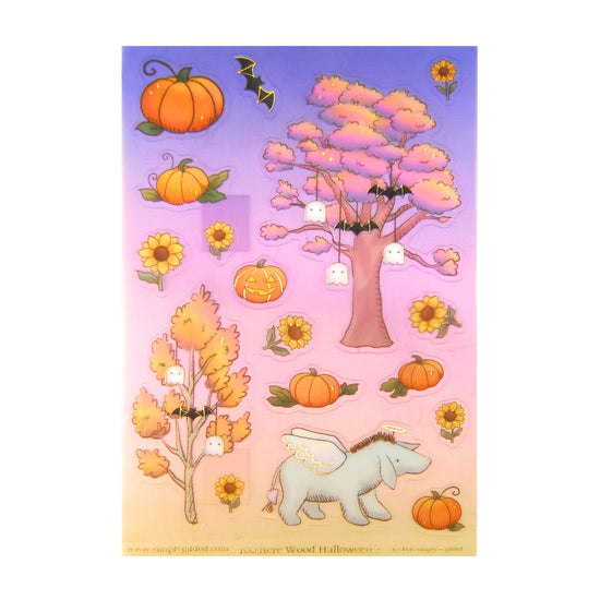 100 Acre Wood Halloween Deco Stickers (light gold foil) (you pick)