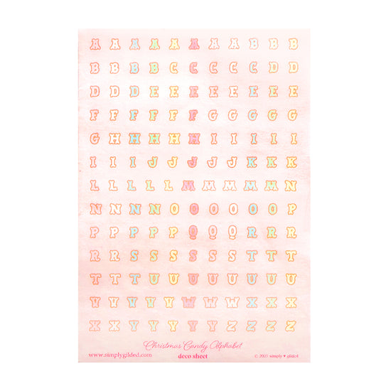 Christmas Candy Alphabet Deco Stickers (you pick finish)