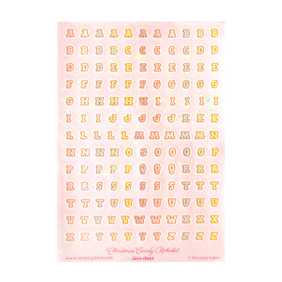 Christmas Candy Alphabet Deco Stickers (you pick finish)