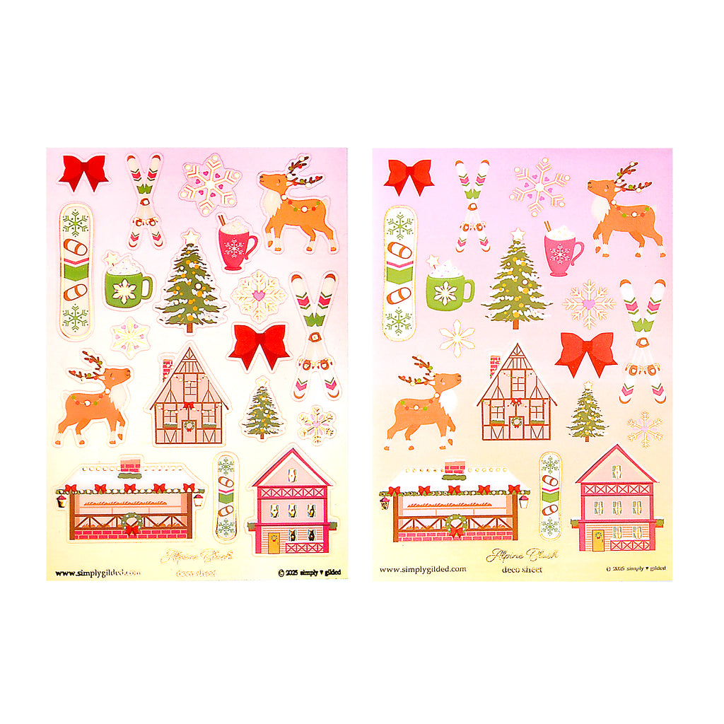 Alpine Blush Deco Stickers (light gold foil + you pick finish) – simply ...