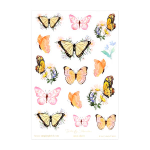 Butterfly Meadows (Deco Sheet + light gold foil) (you pick)