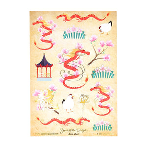 Year of the Dragon (Deco Sheet + light gold foil) - Restock