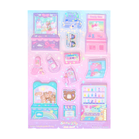 Electric City Deco Stickers (clear matte) (you pick)
