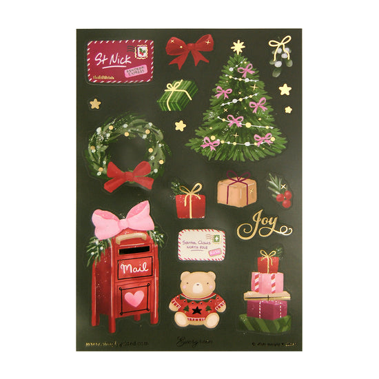 Evergreen Deco Stickers (light gold foil)