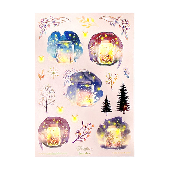 Fireflies (Deco Sheet + light gold holographic foil) (you pick)