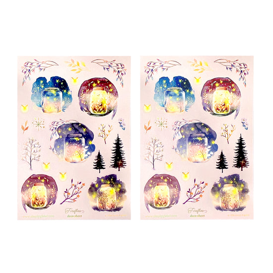 Fireflies (Deco Sheet + light gold holographic foil) (you pick)