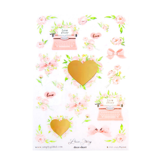 Love Story (Deco Sheet + light gold foil) (you pick)