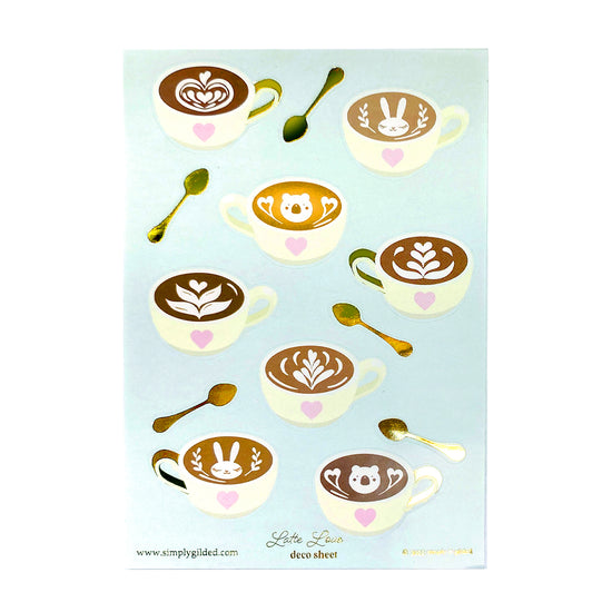 Latte Love (Deco Sheet + light gold foil)(you pick)