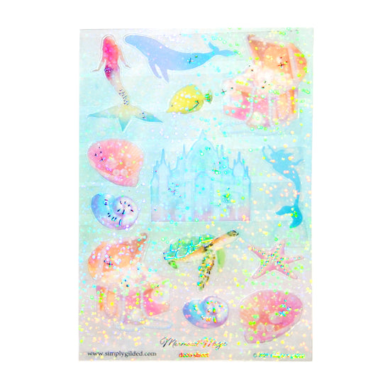 Mermaid Magic (Deco Sheet + silver holographic foil / iridescent overlay) (you pick)