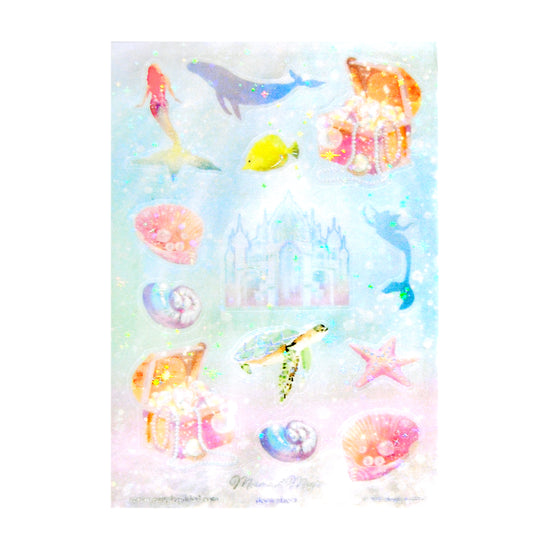 Mermaid Magic (Deco Sheet + silver holographic foil / iridescent overlay) (you pick)