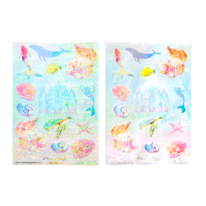 Mermaid Magic (Deco Sheet + silver holographic foil / iridescent overlay) (you pick)