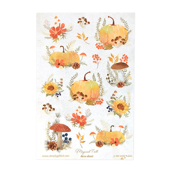 Magical Fall (Deco Sheet + light gold foil) (you pick)