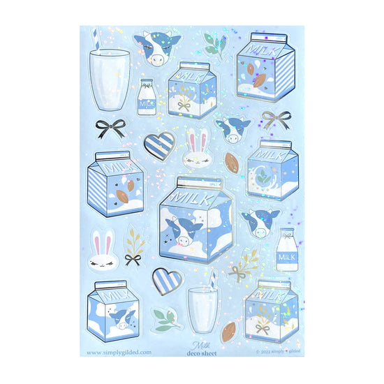 Plain Milk (Deco Sheet + silver foil + iridescent overlay) (Item of the Week)