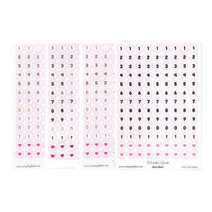 Numbers Beads Stickers (Deco Sheet) (you pick)