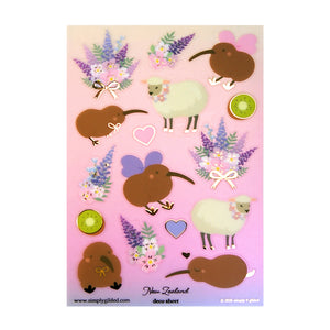 New Zealand Deco Stickers (rose gold foil)