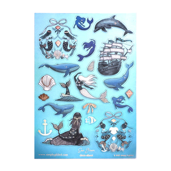 Sea Siren (Deco Sheet + rose gold foil) (you pick)