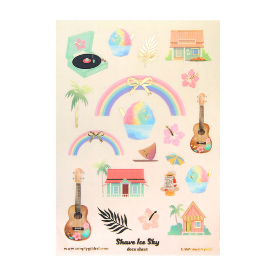 Shave Ice Sky (Deco Sheet + light gold foil) (you pick)