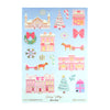 Snowy Village Deco Stickers (light gold foil + you pick finish)