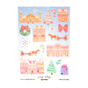 Snowy Village Deco Stickers (light gold foil + you pick finish)