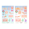 Snowy Village Deco Stickers (light gold foil + you pick finish)