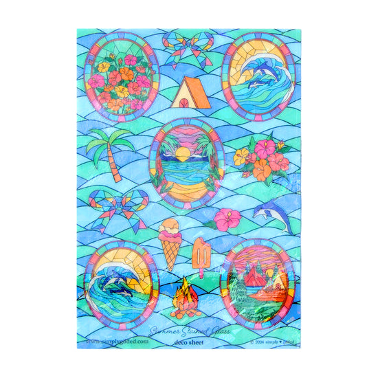 Summer Stained Glass (Deco Sheet + crystal iridescent overlay) (you pick)