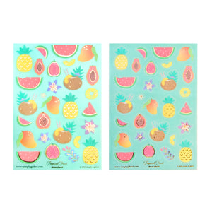Tropical Fruit (Deco Sheet + light gold foil) (you pick)