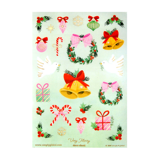 Very Merry Deco Stickers (light gold foil) (you pick)