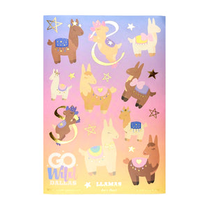 Go Wild Llama Deco Sheet (washi paper + light gold foil)