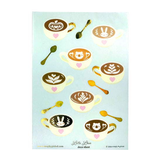 Latte Love (Deco Sheet + light gold foil)(you pick)