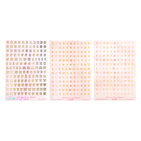 Christmas Candy Alphabet Deco Stickers (you pick finish)