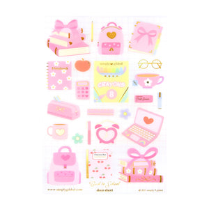 Back to School Deco Stickers (light gold foil)