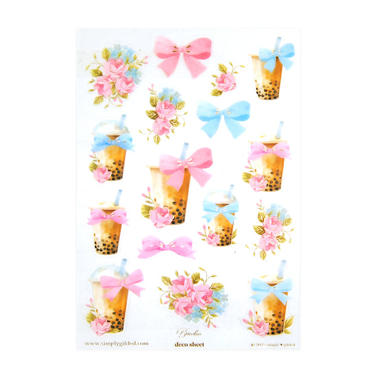 Bowba Deco Stickers (satin gold foil + you pick finish)