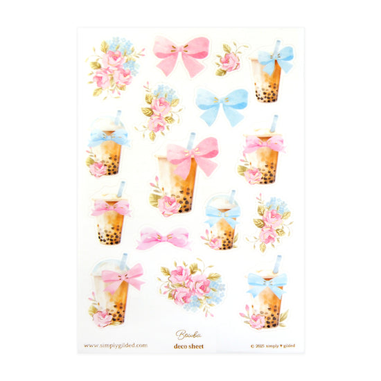 Bowba Deco Stickers (satin gold foil + you pick finish)