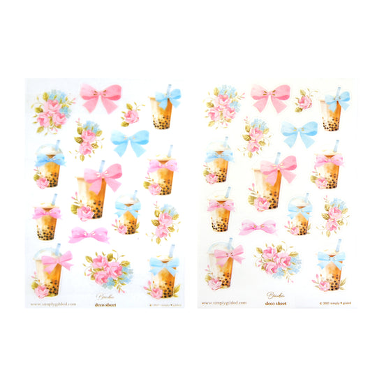 Bowba Deco Stickers (satin gold foil + you pick finish)