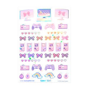 Gamer Girl Deco Booster (Deco Sheet + silver holographic foil / star iridescent overlay)