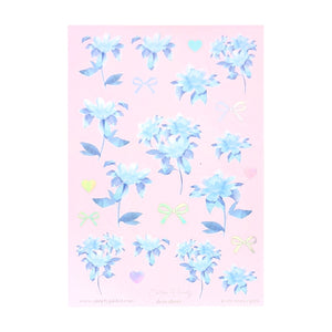 Cotton Candy Floral (Deco Sheet + silver holographic foil) (Item of the Week)