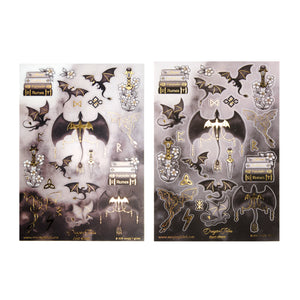 Dragon Tales Deco Stickers (light gold foil + you pick finish)