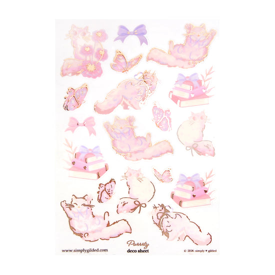 Purrrty Deco Stickers (rose gold foil + you pick finish)