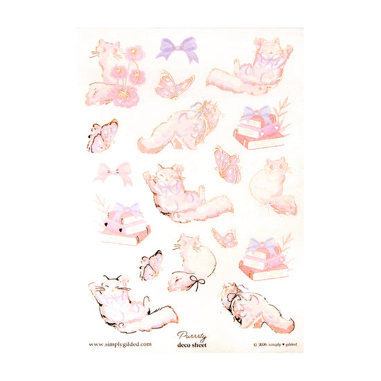 Purrrty Deco Stickers (rose gold foil + you pick finish)