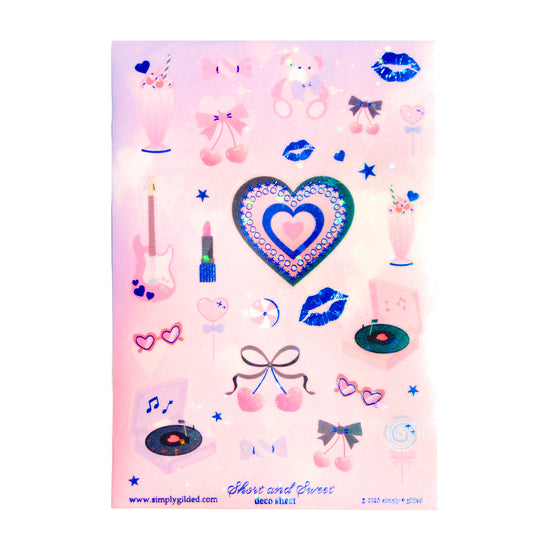 Short and Sweet (Deco Sheet + pink foil / purple foil / sparkle iridescent overlay) (you pick)