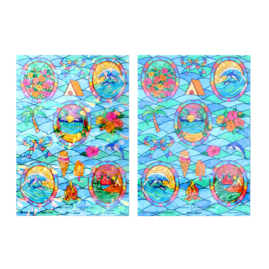 Summer Stained Glass (Deco Sheet + crystal iridescent overlay) (you pick)