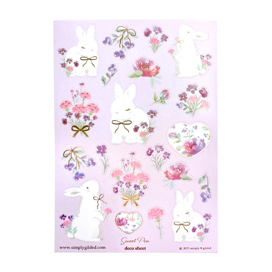 Sweet Pea (Deco Sheet + rose gold foil) (you pick)