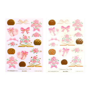 Valentine's Fair Isle Deco Stickers (rose gold foil + you pick finish)