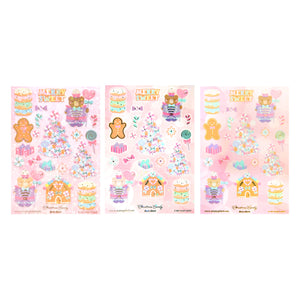 Christmas Candy Deco Stickers (light gold foil + you pick finish)