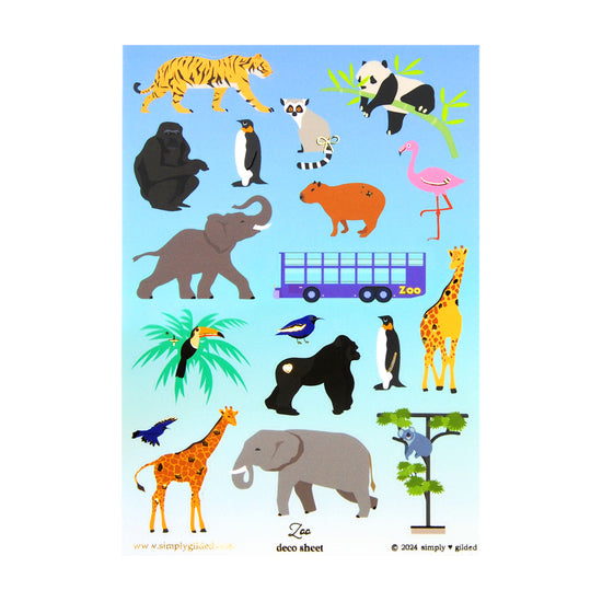 Zoo (Deco Sheet + light gold foil) (you pick)