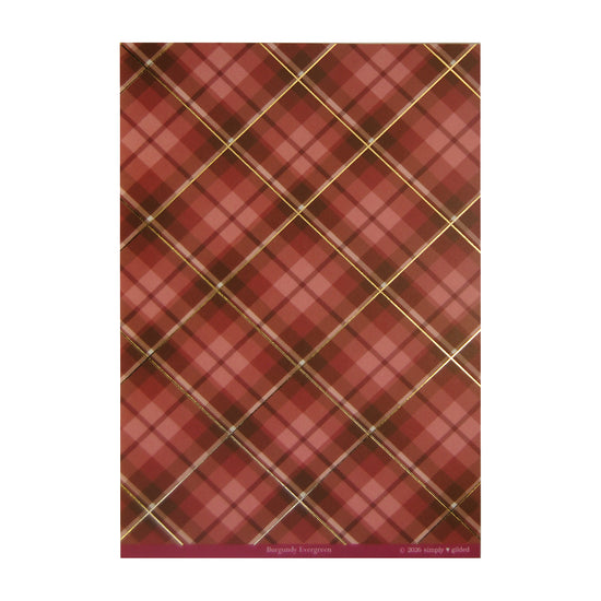 Burgundy & Plum Plaid Evergreen Washi Paper Sticker