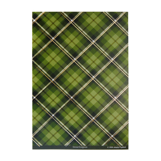 Green Plaid Evergreen Washi Paper Sticker