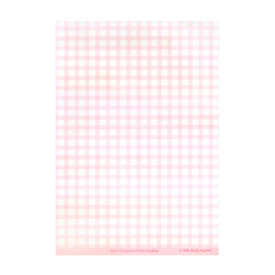 Sweet Gingerbread Pink Gingham Washi Paper Sticker