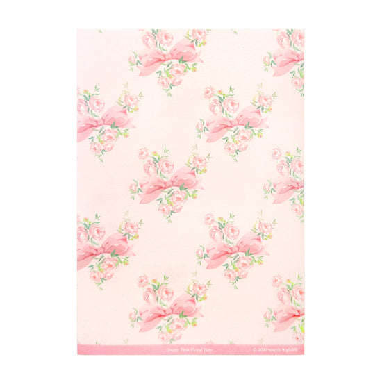 Sweet Pink Floral Bow Washi Paper Sticker