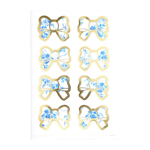 Blue Chinoiserie Bow Seals (light gold foil)
